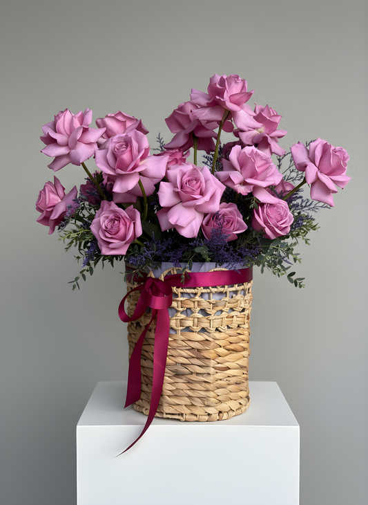 Purple rose basket
