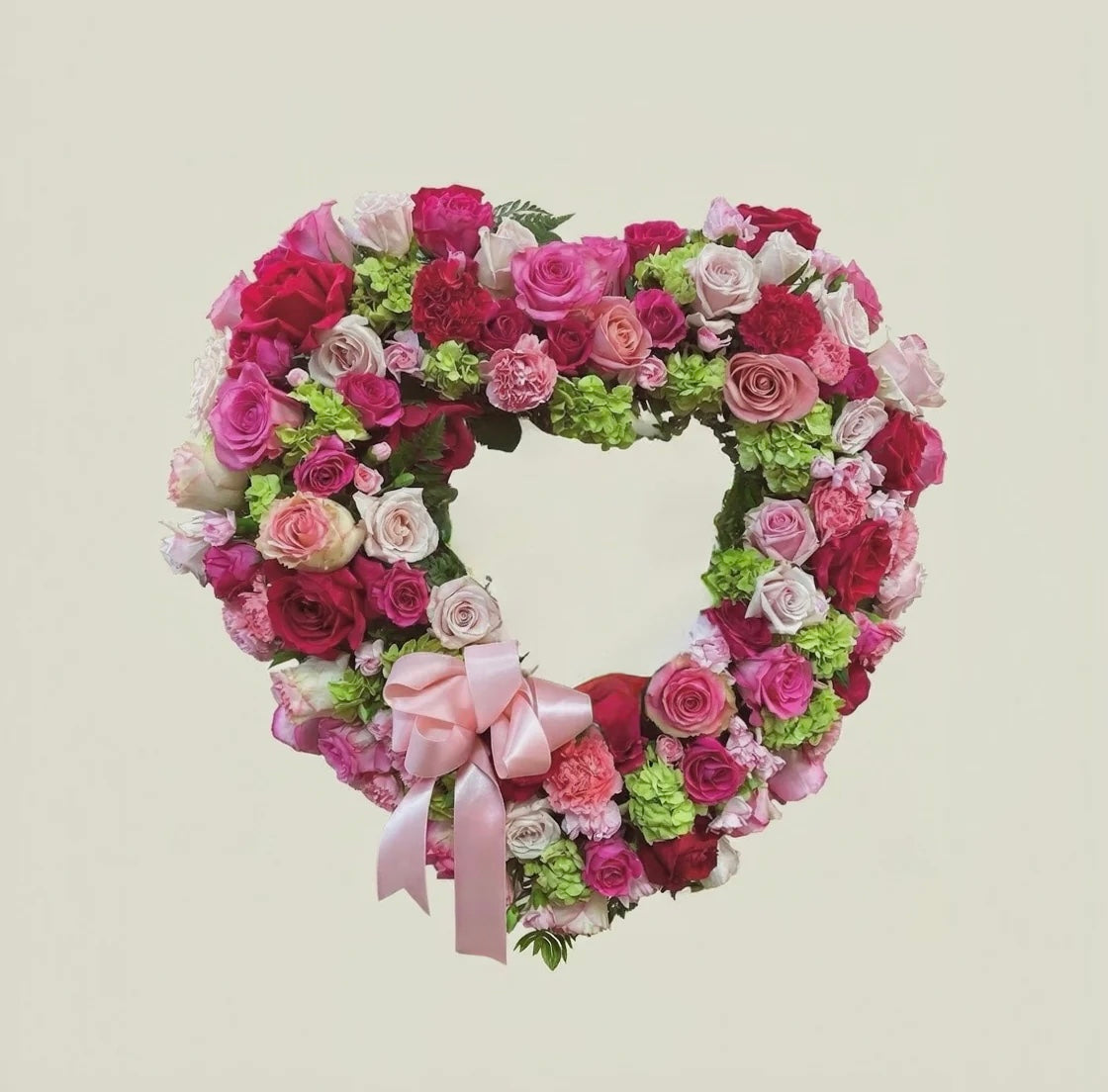 Pink heart wreath