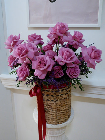 Purple rose basket
