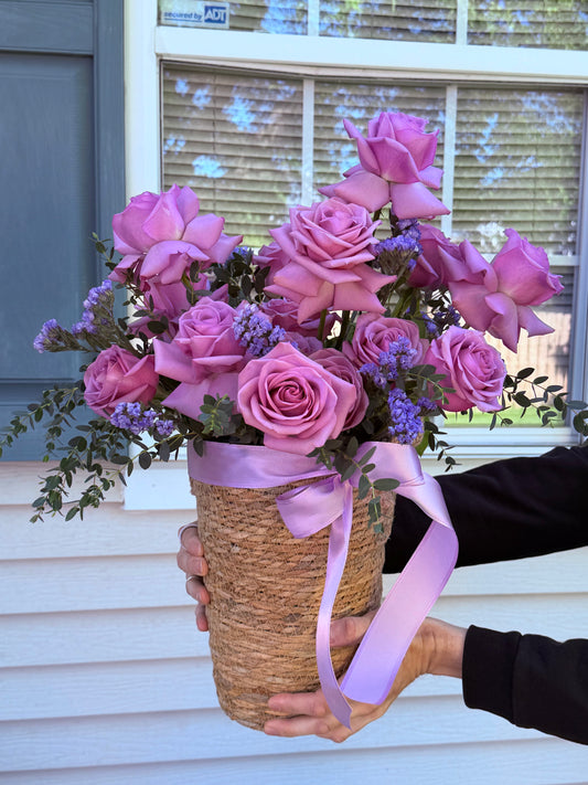 Purple rose basket