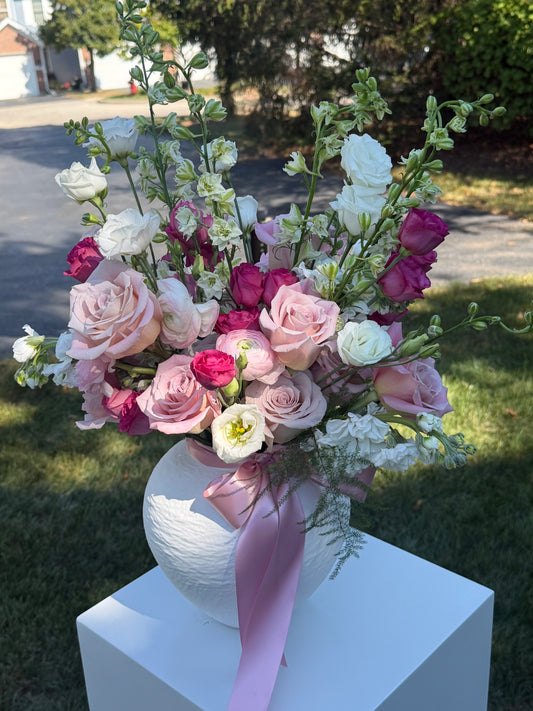 Soft blush vase
