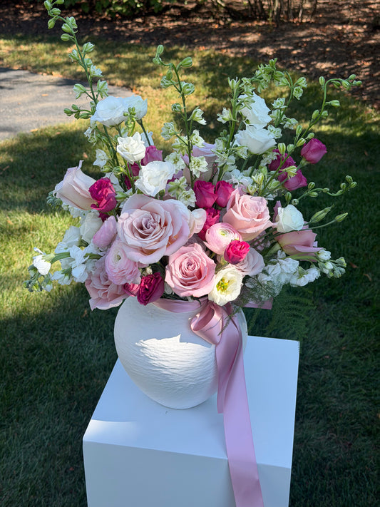 Soft blush vase
